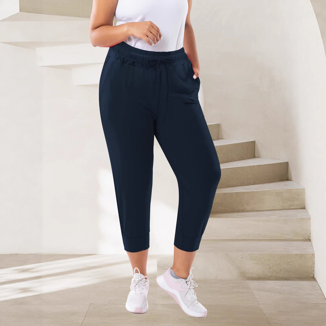 Damen Atmungsaktive Ankle-Joggerhose mit Kordelzug und Eingrifftaschen Shopy Nory