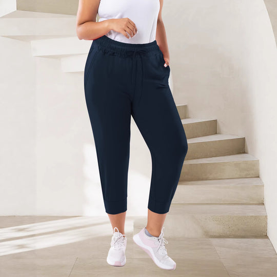 Damen Atmungsaktive Ankle-Joggerhose mit Kordelzug und Eingrifftaschen Shopy Nory