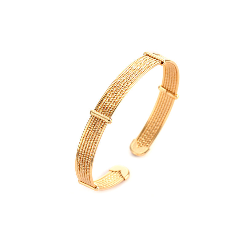 Damen Offener Armreif mit elegantem Strukturdesign Shop Nory