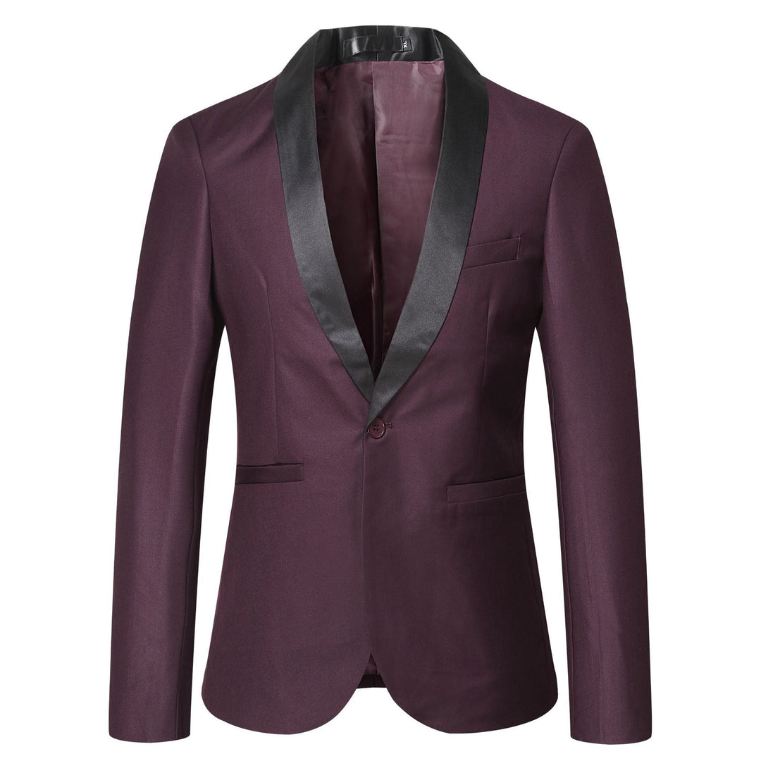 Herren eleganter Smoking-Blazer mit satinierter Reversbesatz