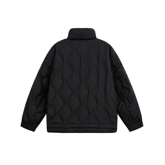 Damen Oversize gesteppte Jacke mit Stehkragen, Wellensteppung und Tunnelzug Shop Nory
