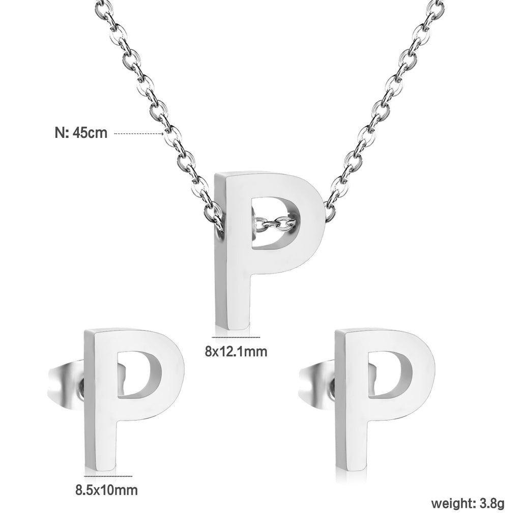 Damen Schmuckset mit K-Anhänger und passenden Ohrsteckern Shop Nory