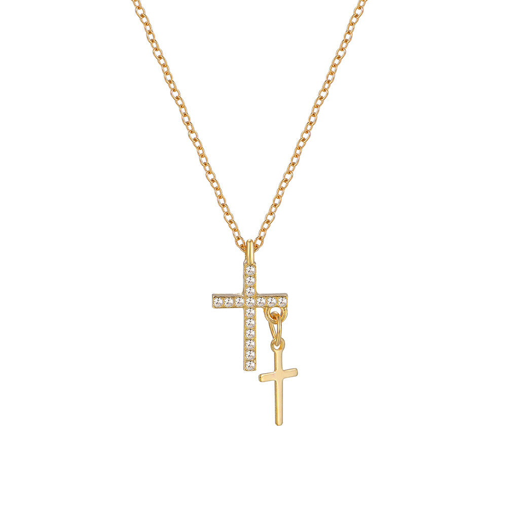 Damen Kreuz-Anhänger mit Strassstein-Verzierung Shop Nory