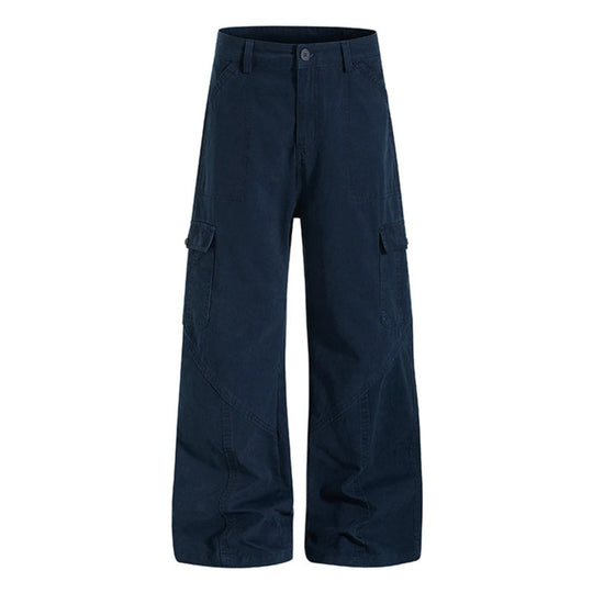 Damen Weite Cargo-Hose aus Baumwoll-Mix mit hohem Bund und Multifunktionstaschen Shop Nory