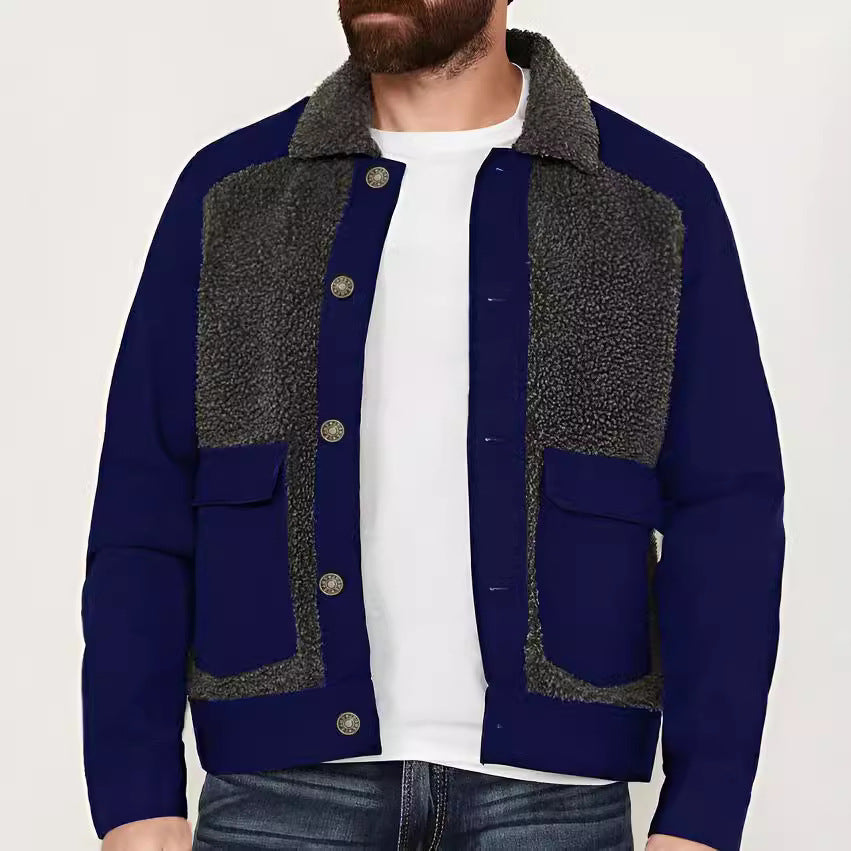 Herren Overshirt-Jacke mit Teddyfutter, aufgesetzten Pattentaschen und Knopfleiste Shop Nory