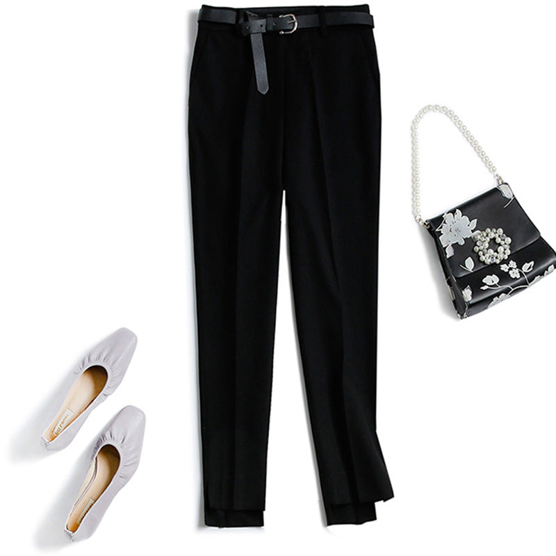 Damen Elegante und bequeme Hochtaillierte Anzughose mit Gürtel Shop Nory