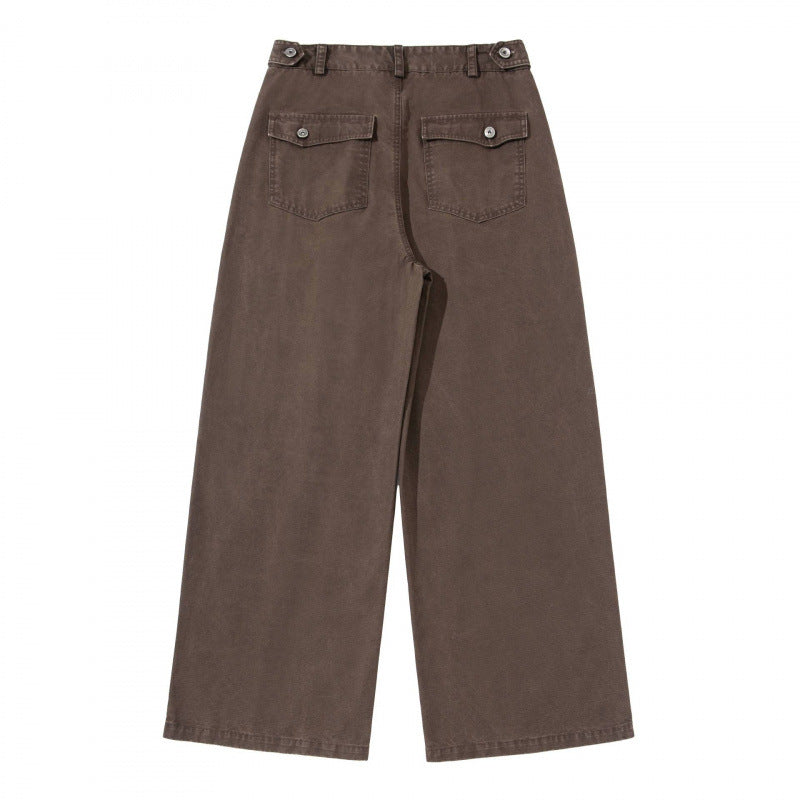 Damen Weite Bundfalten-Hose mit hoher Taille und weitem Bein Shop Nory