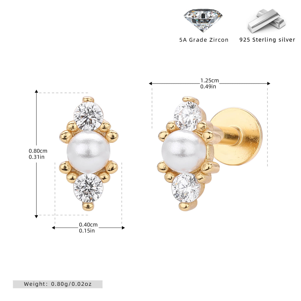 Damen Ohrstecker mit luxuriösen Zirkon- und Perlenakzenten aus hochwertigem 925 Sterling Silber Shop Nory