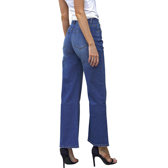 Damen Hochtaillierte gerade geschnittene Cropped-Jeans mit rohem Saum Shop Nory