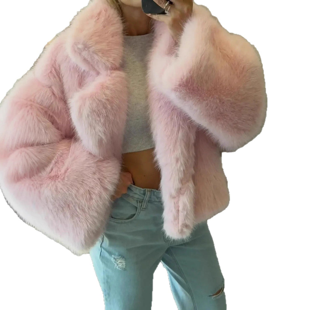 Damen Cropped Kunstpelz-Bomber mit voluminösem Hochflor Shop Nory