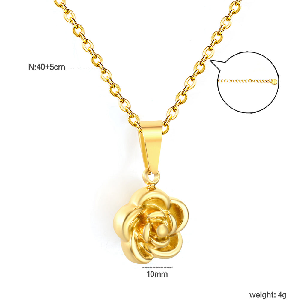 Damen Halskette mit kunstvollem Rosenanhänger und verstellbarem Kettendesign Shop Nory