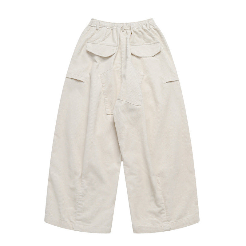 Damen Weite hochtaillierte Cordhose im Culotte‑Schnitt mit Tunnelzug und aufgesetzten Taschen Shop Nory