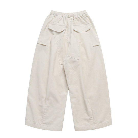 Damen Weite hochtaillierte Cordhose im Culotte‑Schnitt mit Tunnelzug und aufgesetzten Taschen Shop Nory
