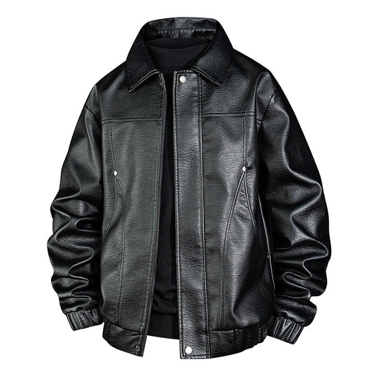 Herren Modische Kunstleder-Bomberjacke Shop Nory
