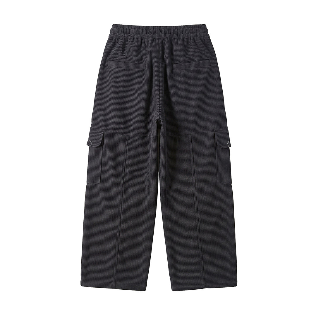 Damen Weite hochtaillierte Cargo‑Hose aus Feincord mit Tunnelzug Shop Nory