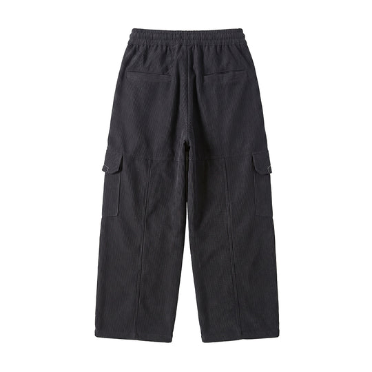 Damen Weite hochtaillierte Cargo‑Hose aus Feincord mit Tunnelzug Shop Nory