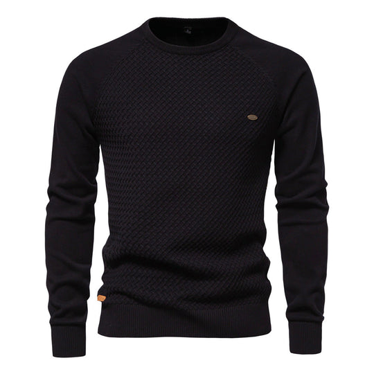 Herren Strickpullover mit modernem Strukturmuster und Rundhalsausschnitt