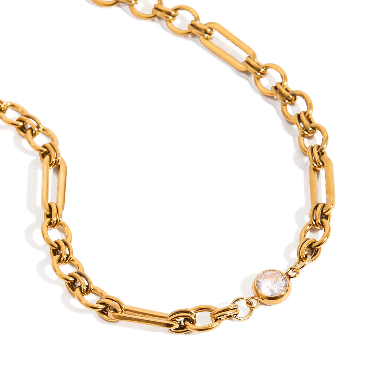 Damen Edelstahlkette mit funkelndem Zirkonia und verstellbarem Design Shop Nory