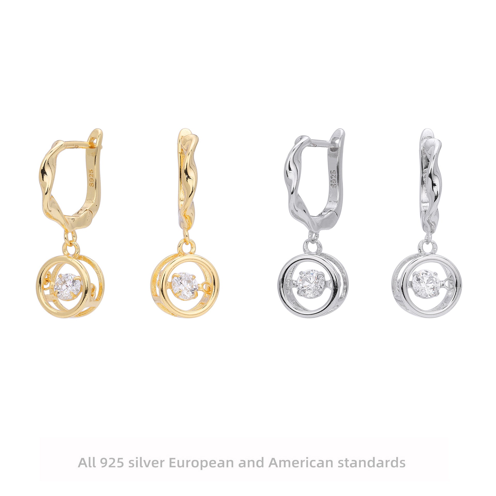 Damen Ohrhänger mit elegantem Zirkonanhänger aus hochwertigem 925 Sterling Silber Shop Nory