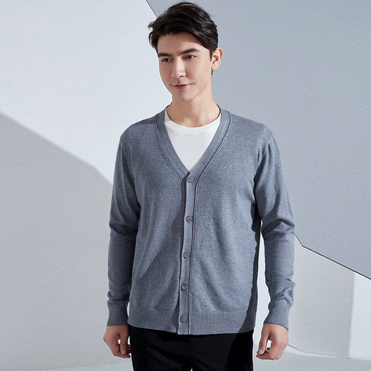 Herren Leichter Feinstrick-Cardigan mit V‑Ausschnitt und Business‑Silhouette Shop Nory