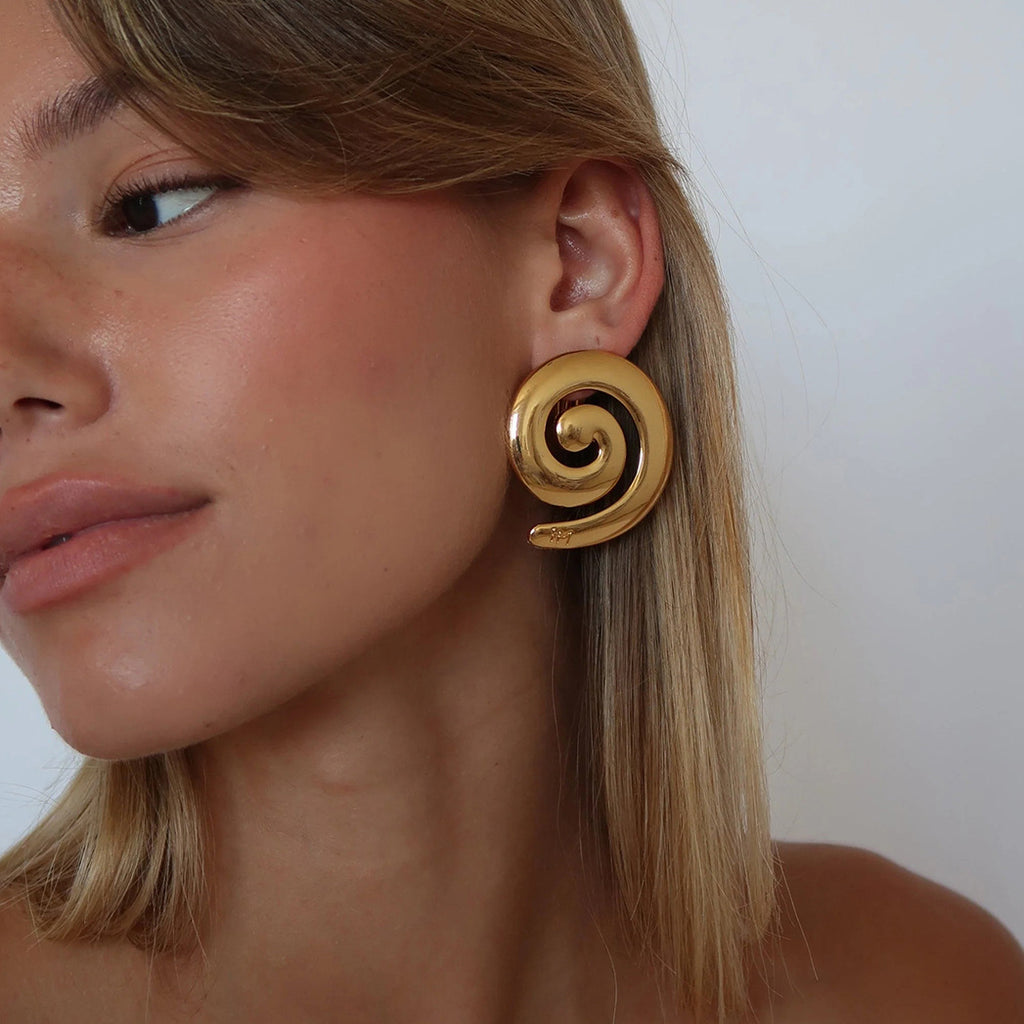 Damen Ohrhänger mit spiralisiertem Design aus hypoallergenem Edelstahl Shop Nory