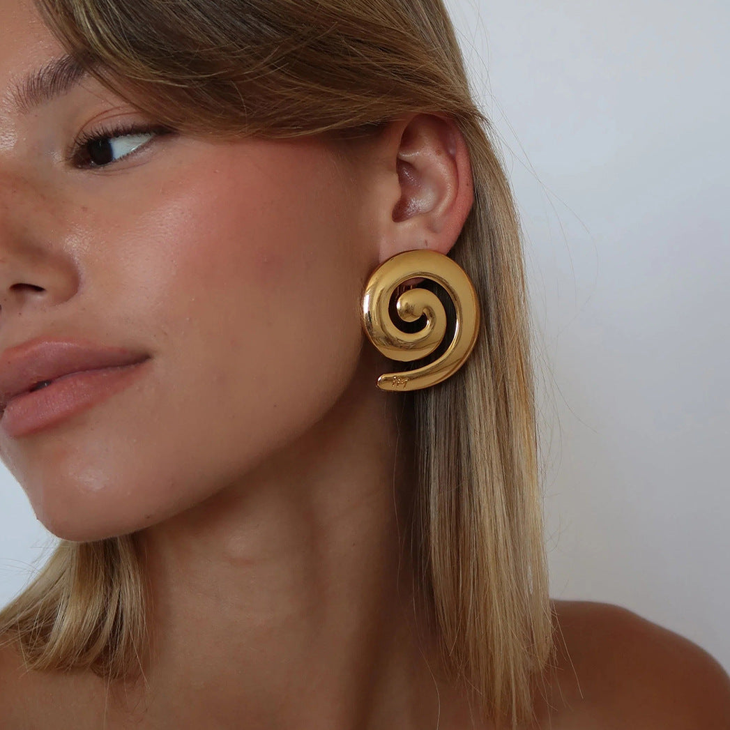 Damen Ohrhänger mit spiralisiertem Design aus hypoallergenem Edelstahl Shop Nory