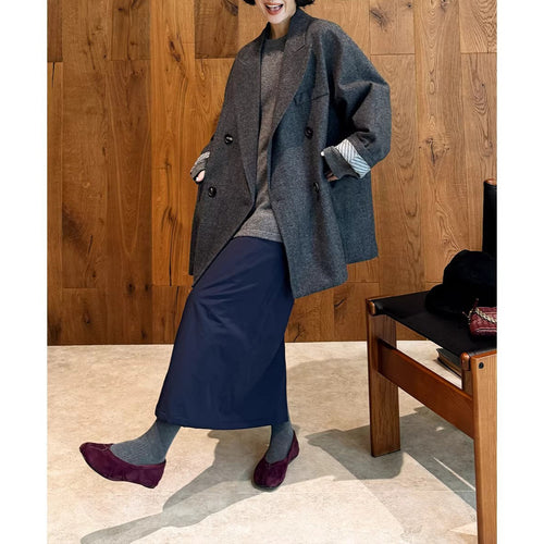 Damen Modischer Oversized Blazer mit doppelter Knopfleiste Shop Nory