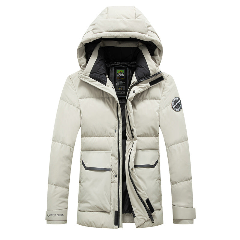 Herren Thermo-Steppjacke mit Daunenmix, winddichter Kapuze und Multifunktions-Taschen Shop Nory