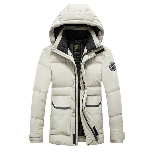 Herren Thermo-Steppjacke mit Daunenmix, winddichter Kapuze und Multifunktions-Taschen Shop Nory
