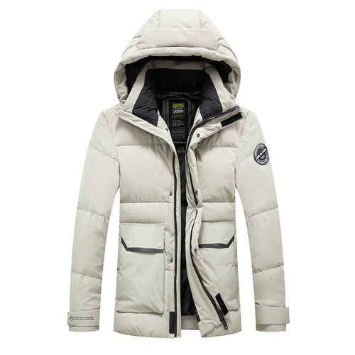 Herren Thermo-Steppjacke mit Daunenmix, winddichter Kapuze und Multifunktions-Taschen Shop Nory