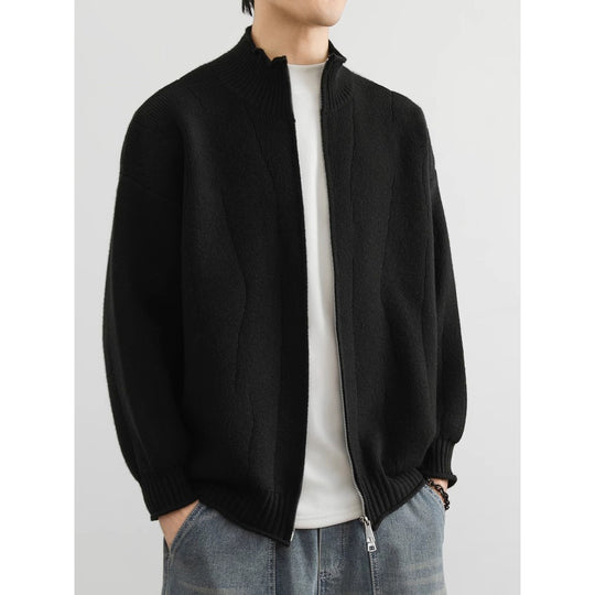 Herren Modische Strickjacke mit hohem Kragen Shop Nory