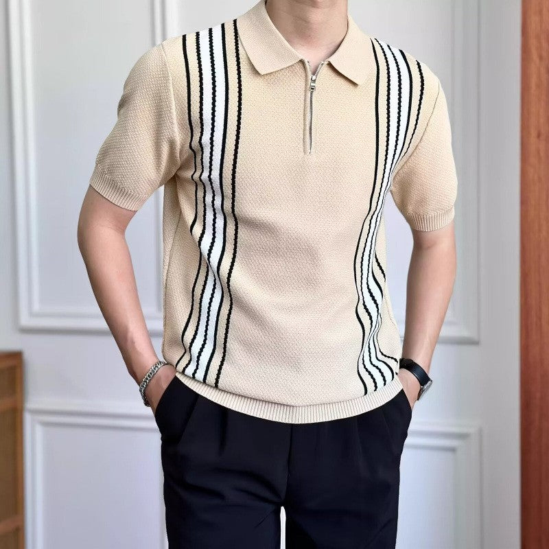 Herren Modisches Poloshirt mit Reißverschluss Shop Nory