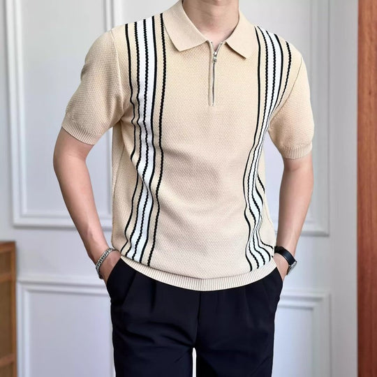 Herren Modisches Poloshirt mit Reißverschluss Shop Nory