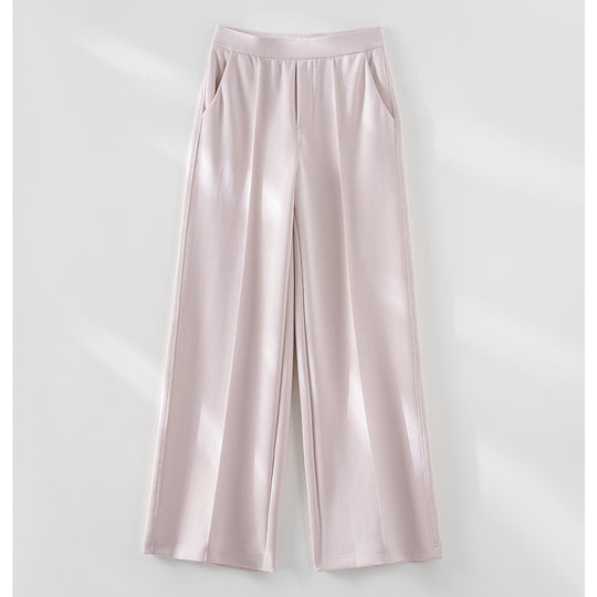 Damen Weite Highwaist-Hose mit Bügelfalte, elastischem Bund und Eingrifftaschen Shop Nory