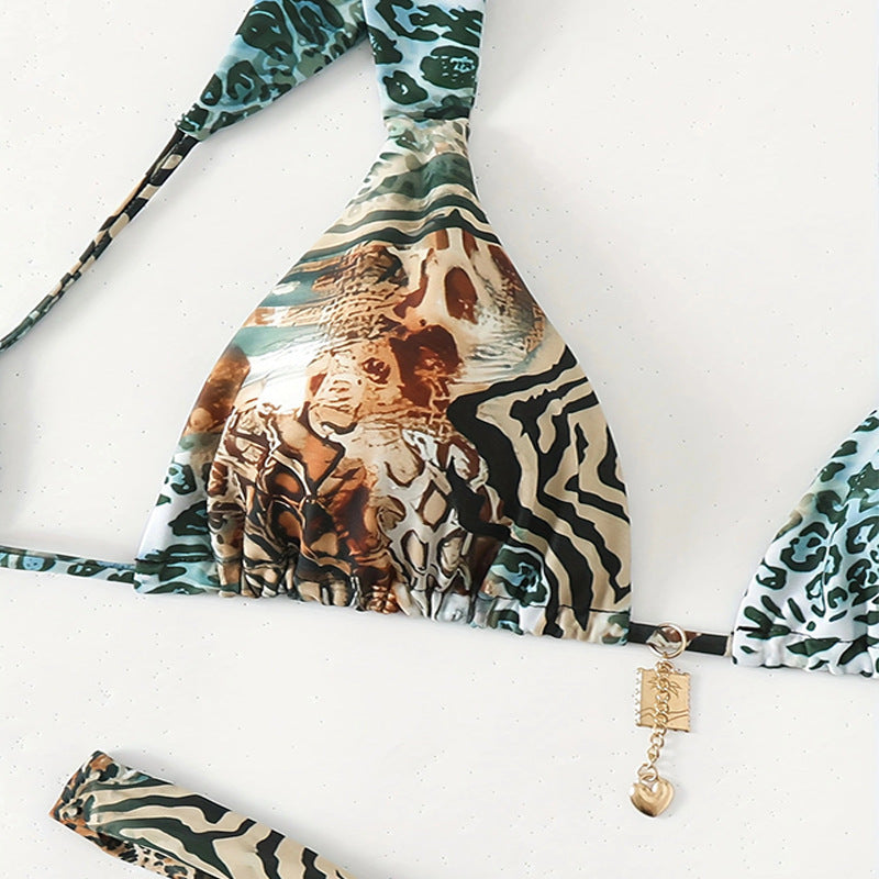 Damen Triangel-Bikini mit aufregendem Animal-Print Shopnory