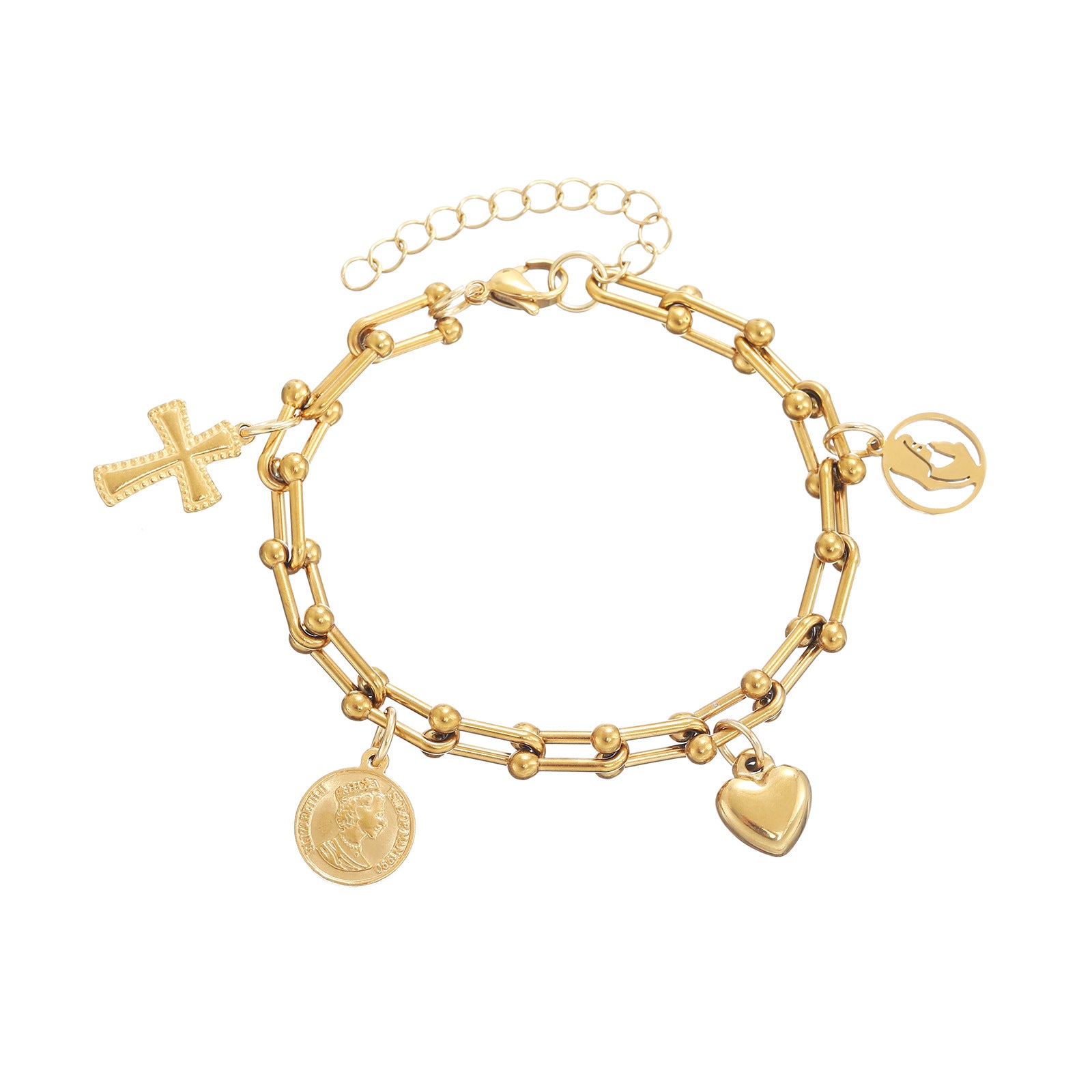 Damen Charmantes Armband mit personalisierbaren Anhängern Shop Nory