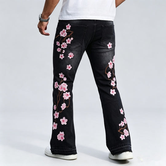 Herren Jeans mit floralen Stickereien Shop Nory