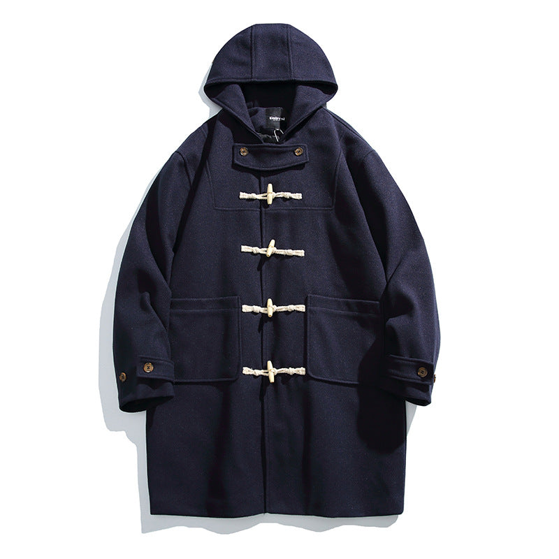 Herren Wollmix-Dufflecoat mit Kapuze und Knebelverschlüssen Shop Nory