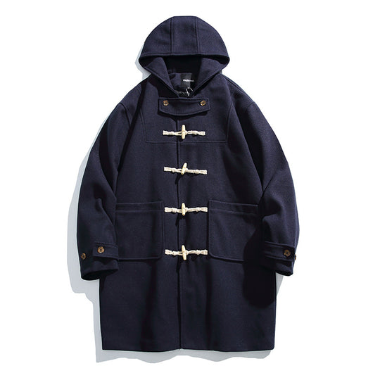 Herren Wollmix-Dufflecoat mit Kapuze und Knebelverschlüssen Shop Nory