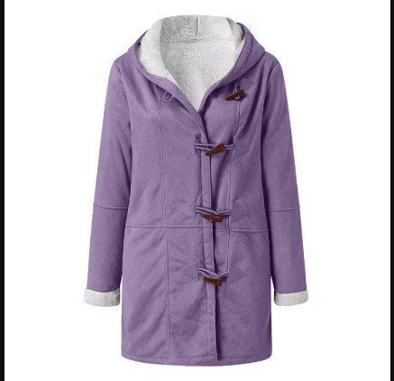 Damen Teddygefütterter Dufflecoat mit Kapuze, Kunstfell-Innenfutter und Knebelverschlüssen Shop Nory