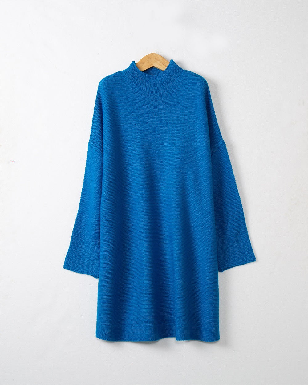 Damen Oversize Strick-Tunika mit kurzem Stehkragen und überschnittener Schulter Shop Nory