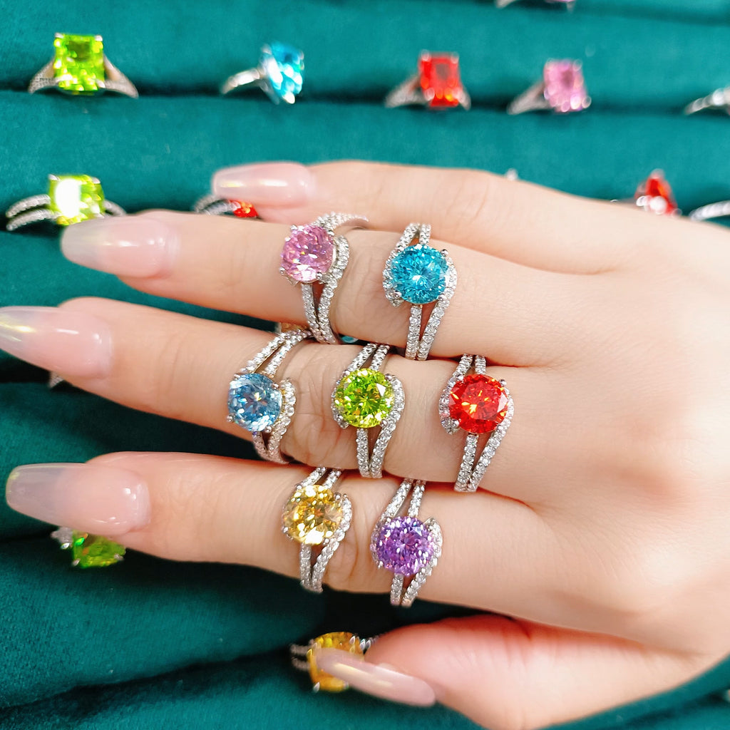 Damen Eleganter Ring mit funkelndem Zirkonia-Besatz Shop Nory