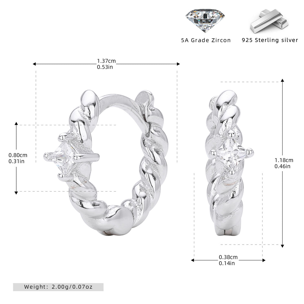 Damen Ohrhänger mit gedrehtem Design und Zirkon Shop Nory