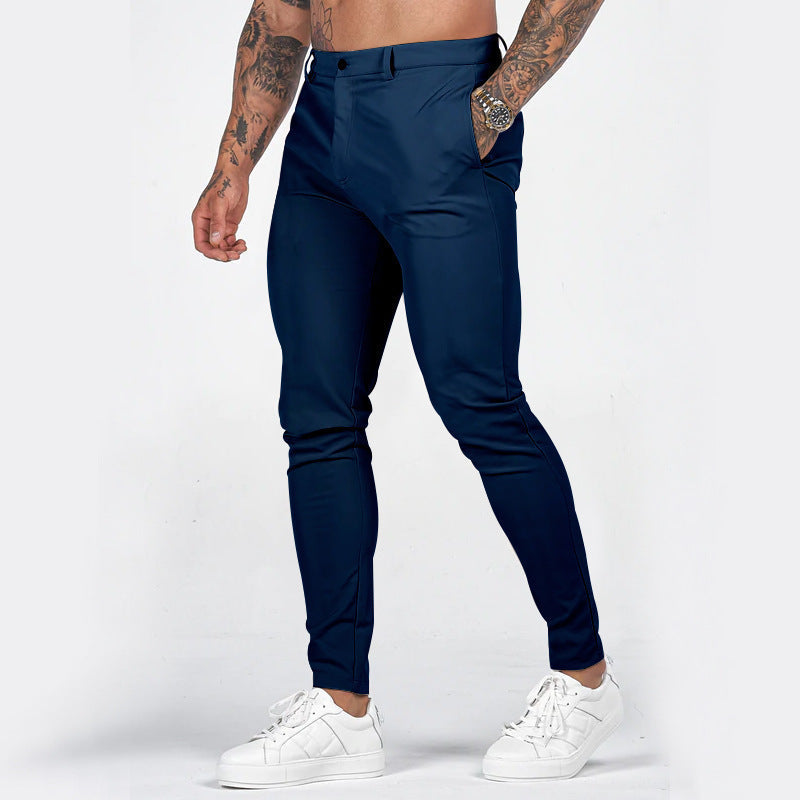 Herren elegante Slim-Fit Chinohose mit elastischem Bund und praktischen Taschen ShopNory