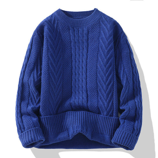 Herren Grobstrickpullover mit Zopfmuster und lässigem Schnitt