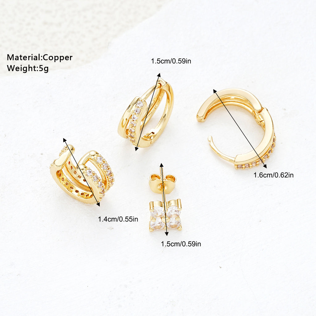 Damen Ohrringe-Set mit funkelnden Zirkonia und modernem Design Shop Nory