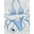 Damen gestreiftes Triangel-Bikini-Set Shopnory