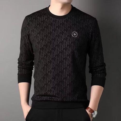 Herren Luxuriöser Rundhals-Pullover mit Marken-Design Shop Nory