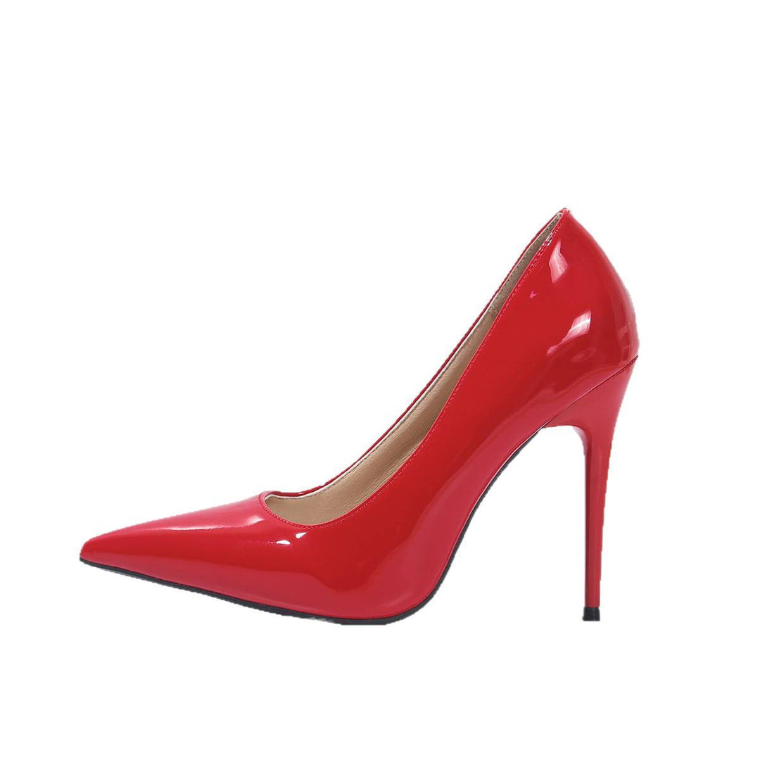 Damen spitze High Heel Pumps mit glänzendem Obermaterial
