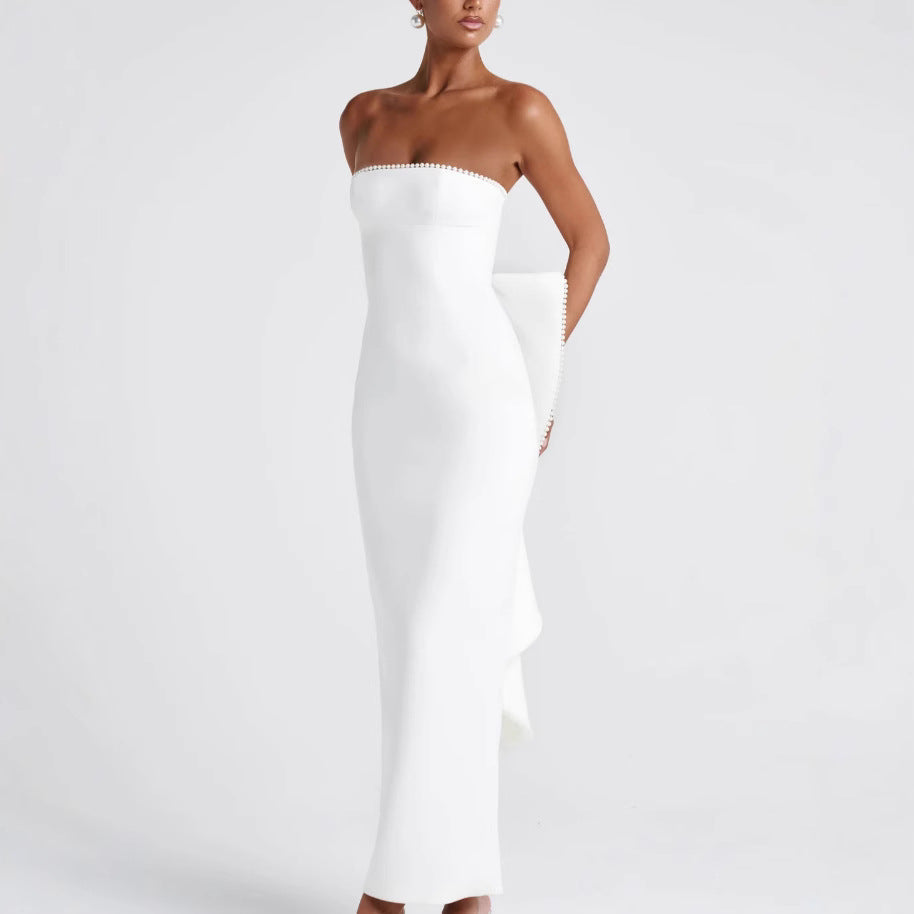 Damen Strapless Maxikleid mit raffinierter Silhouette und eleganten Details